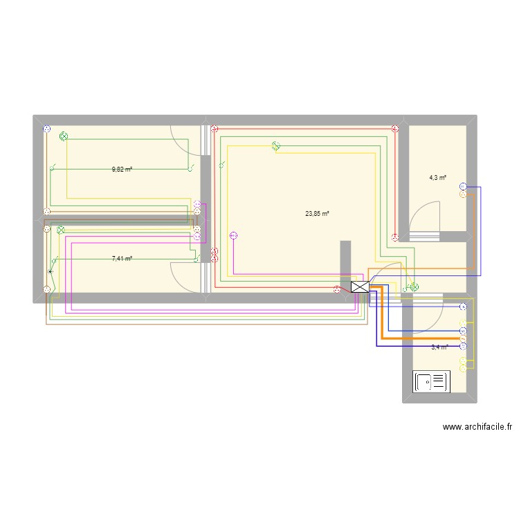 Elec appart. Plan de 0 pièce et 0 m2