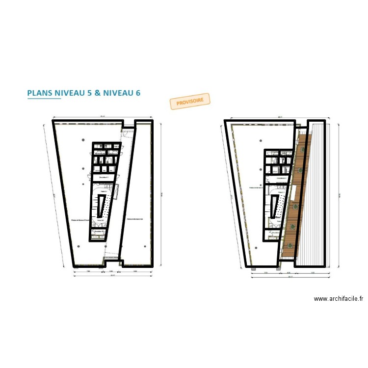 44484 croquis 5ème et 6ème étages. Plan de 12 pièces et 37 m2