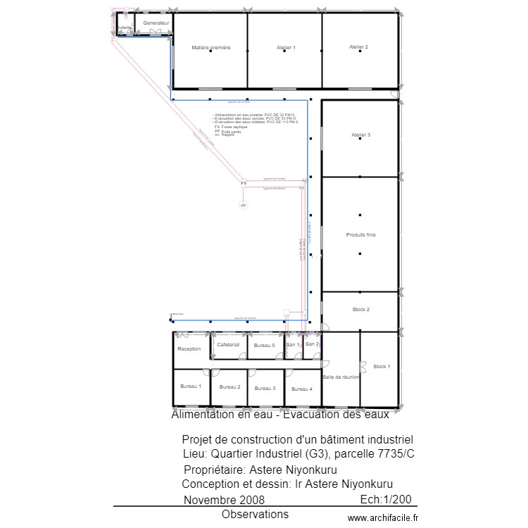 plan plomberie A3. Plan de 0 pièce et 0 m2