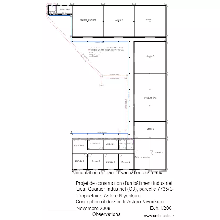 plan plomberie A3. Plan de 