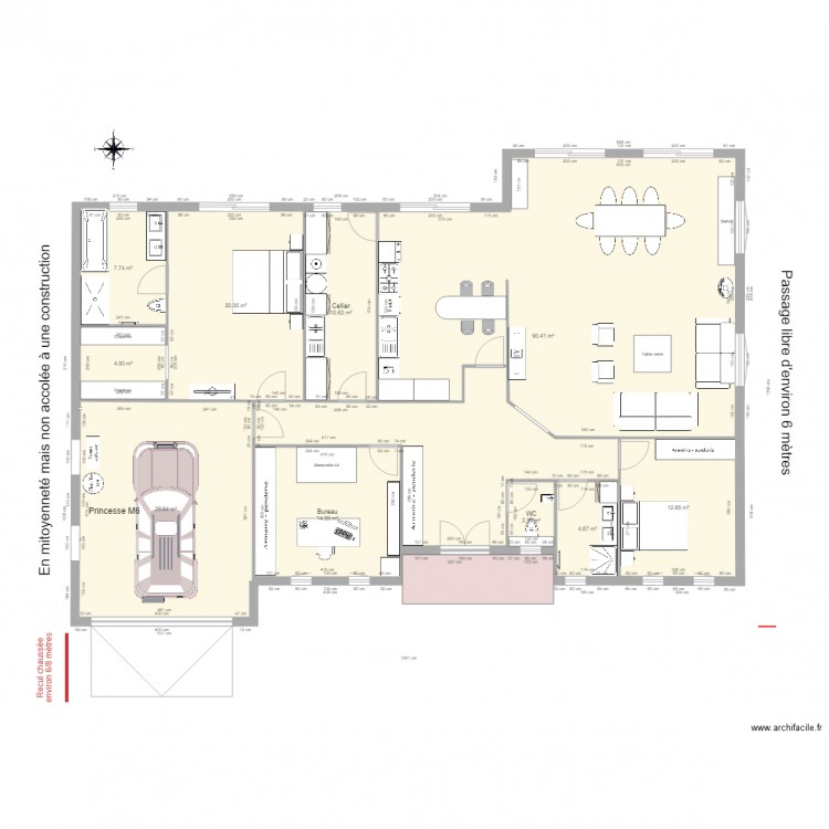 Projet initial. Plan de 0 pièce et 0 m2