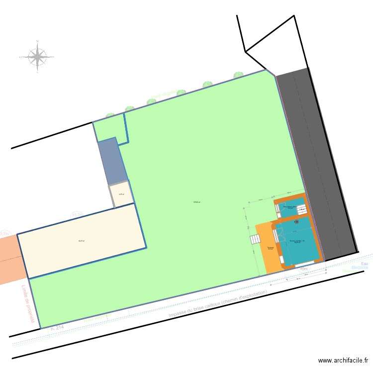 Plan Masse Projet Atelier PCMI. Plan de 24 pièces et 2261 m2