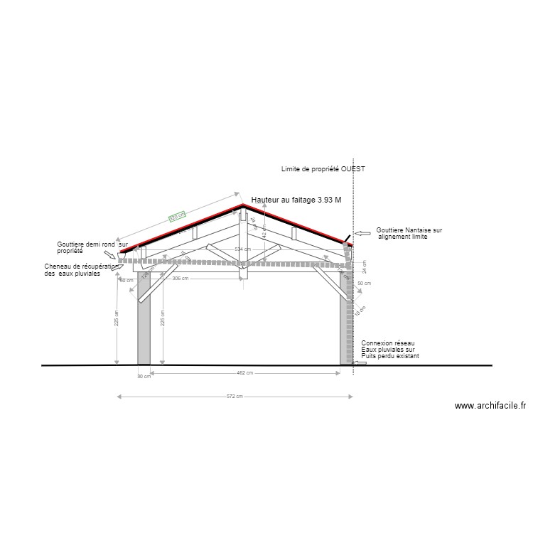 plan garage vue NORD limite. Plan de 0 pièce et 0 m2