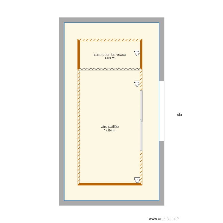 stabulation bovin. Plan de 0 pièce et 0 m2