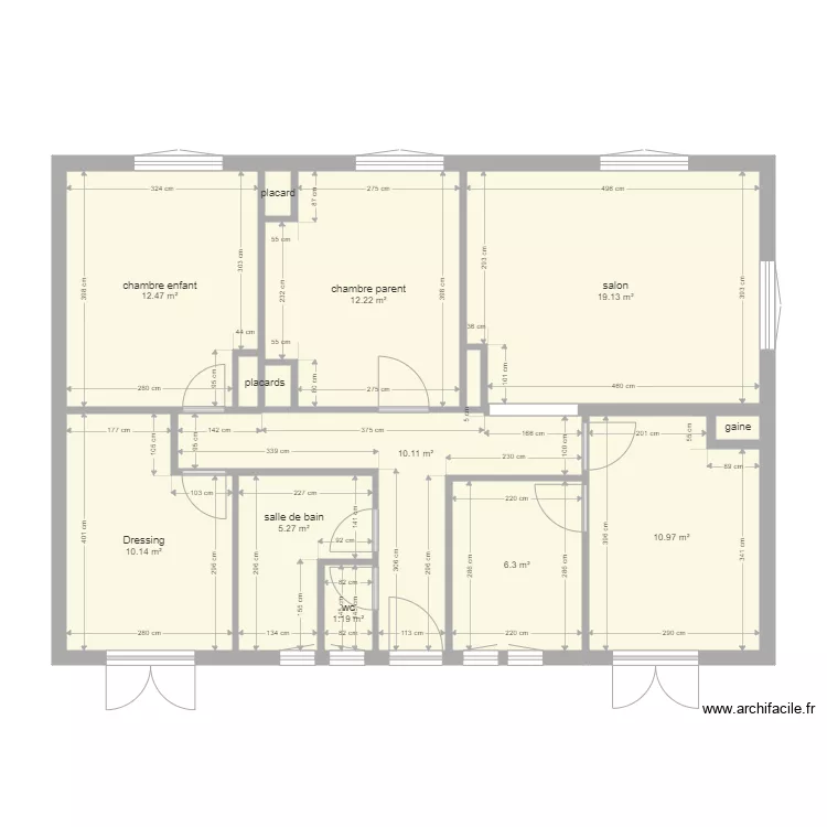 maison avant travaux. Plan de 