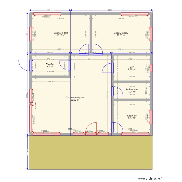 9  9. Plan de 8 pièces et 93 m2