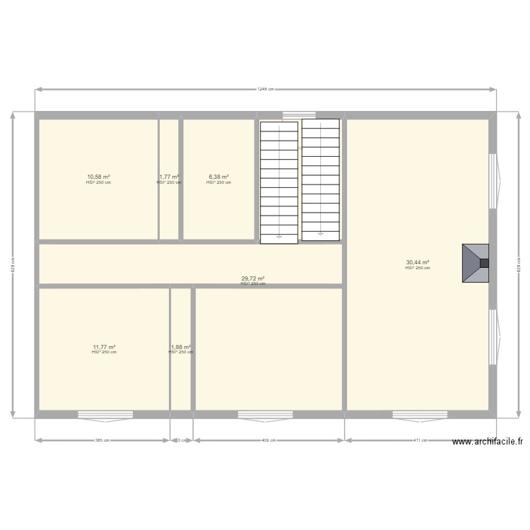 besse 1. Plan de 7 pièces et 93 m2