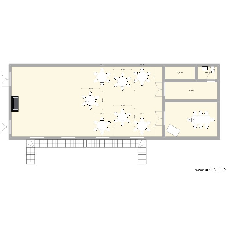 plan de tables. Plan de 5 pièces et 139 m2