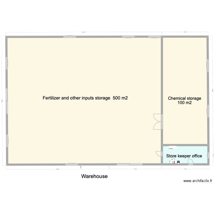warehouse medium 500+100. Plan de 0 pièce et 0 m2