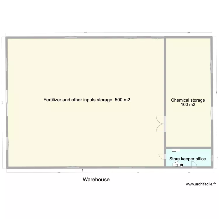 warehouse medium 500+100. Plan de 