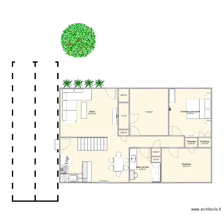 maison avant adaptations. Plan de 12 pièces et 87 m2