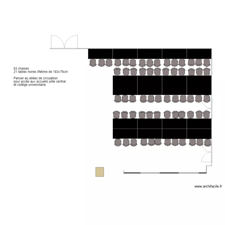 Petit Hall nouvelle version. Plan de 