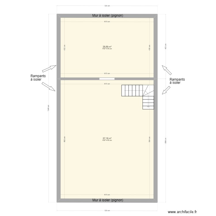 BERTRAND Frédéric. Plan de 2 pièces et 86 m2