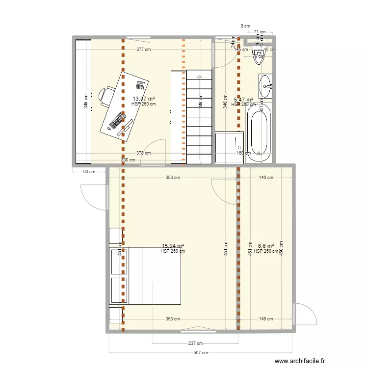 Bussi&egrave;re &eacute;tage 3. Plan de 