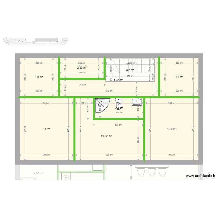 projet 3 janvier 22. Plan de 13 pièces et 149 m2