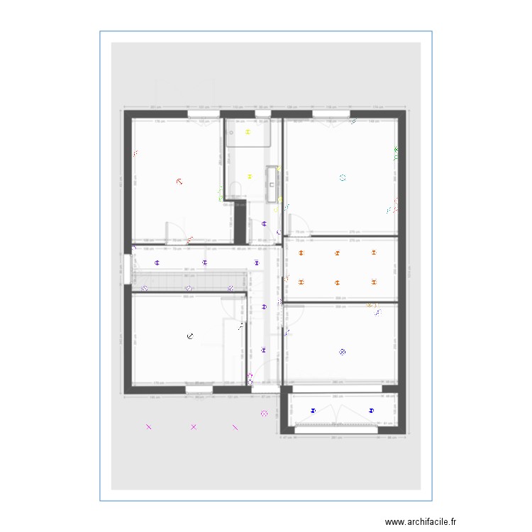 Electricité étage. Plan de 0 pièce et 0 m2