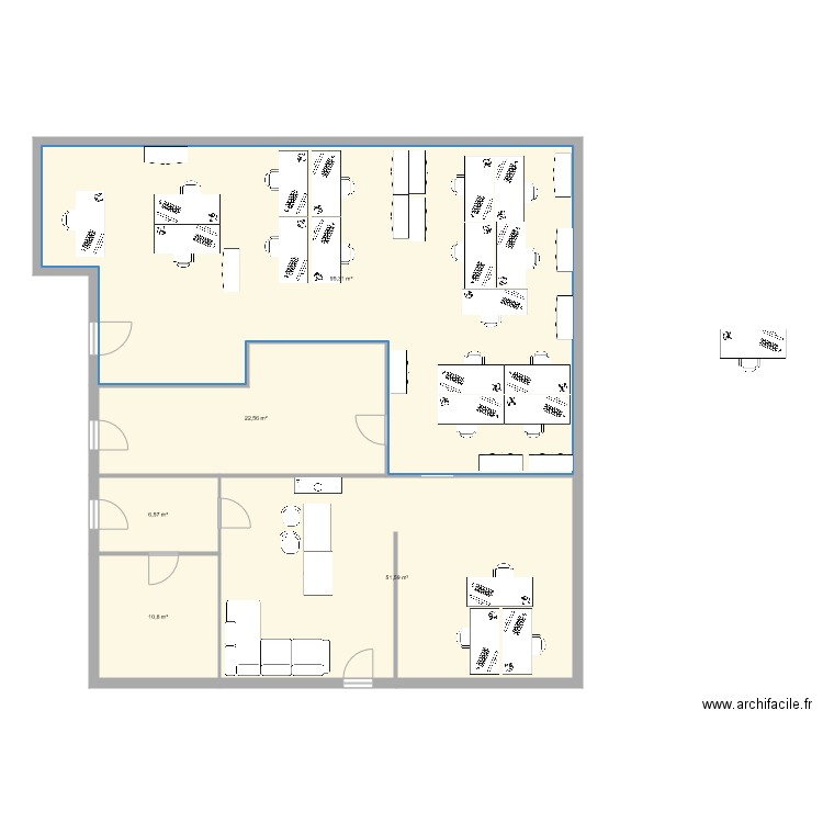 Bureau Cardinet. Plan de 5 pièces et 187 m2