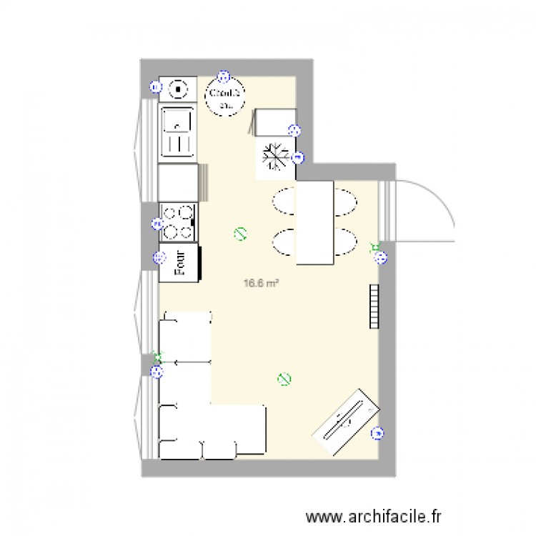 cuisine sejour. Plan de 0 pièce et 0 m2
