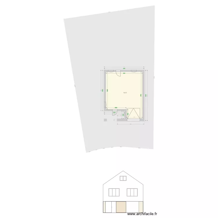 maison fa&ccedil;ade avant. Plan de 
