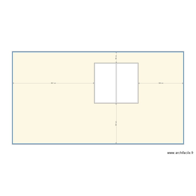 wall 20 window X 3. Plan de 1 pièce et 105 m2