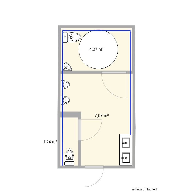 Projet wc. Plan de 0 pièce et 0 m2