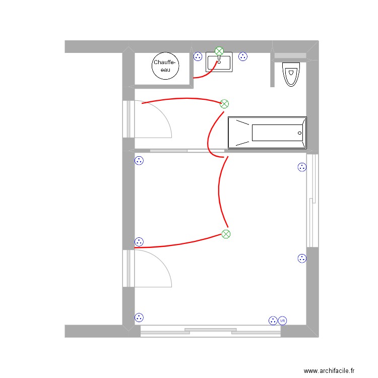 Arrieta 3. Plan de 4 pièces et 21 m2