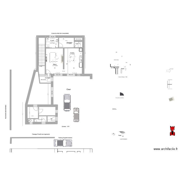 rez pedoux. Plan de 0 pièce et 0 m2