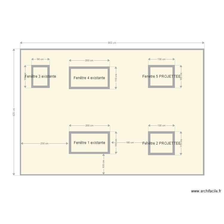 PLAN FACADE AVANT BREUER / MARIQUE projettee. Plan de 0 pièce et 0 m2