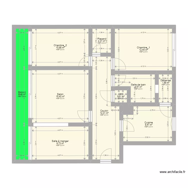 coloc 2 cours bilbaos 35200. Plan de 