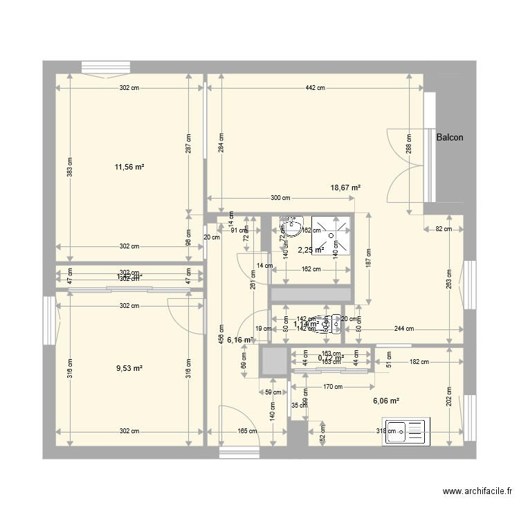 NOURRY LEA Existant. Plan de 0 pièce et 0 m2