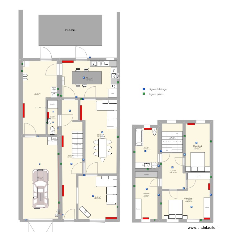 TFE_5H01. Plan de 13 pièces et 193 m2