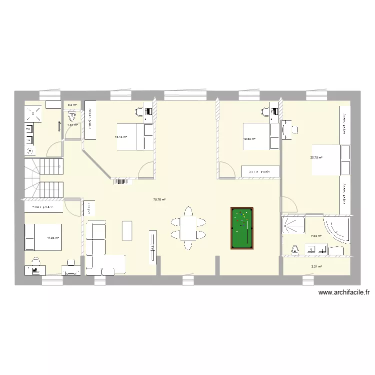 etage projet 2 maison. Plan de 