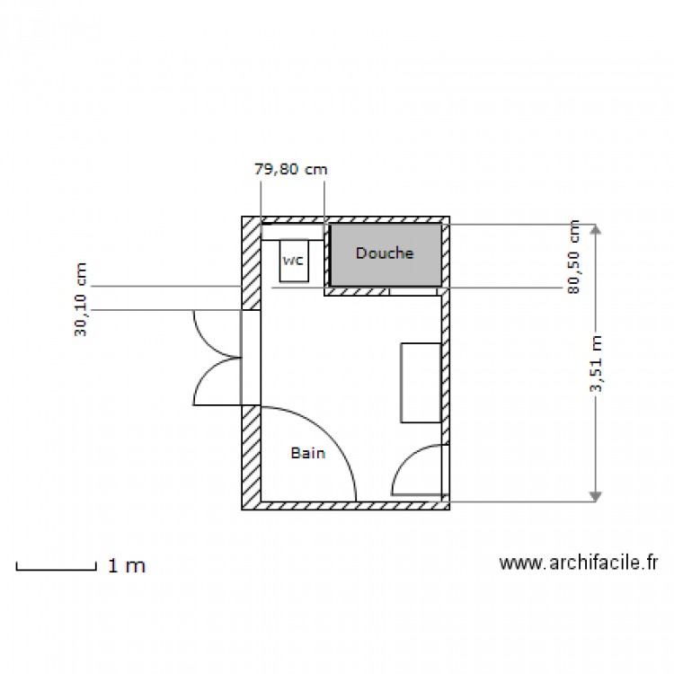 M coyard sdb modifié. Plan de 0 pièce et 0 m2