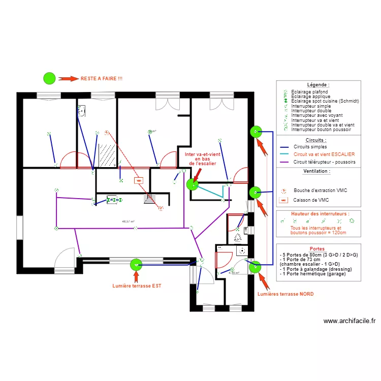 PLAN ELECTRIQUE RDC  LUMIERES. Plan de 