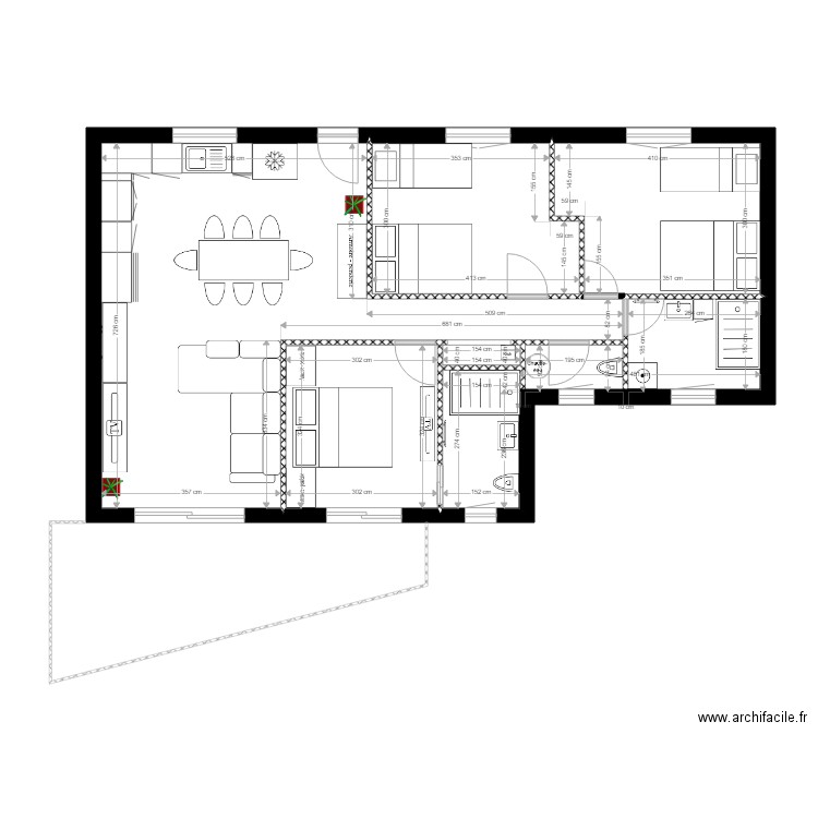 la madrague a Alexandra etage modif 3 alex. Plan de 0 pièce et 0 m2