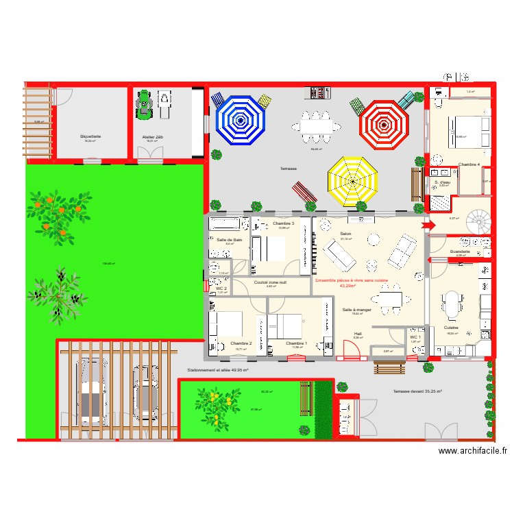 Zeb 7. Plan de 27 pièces et 487 m2