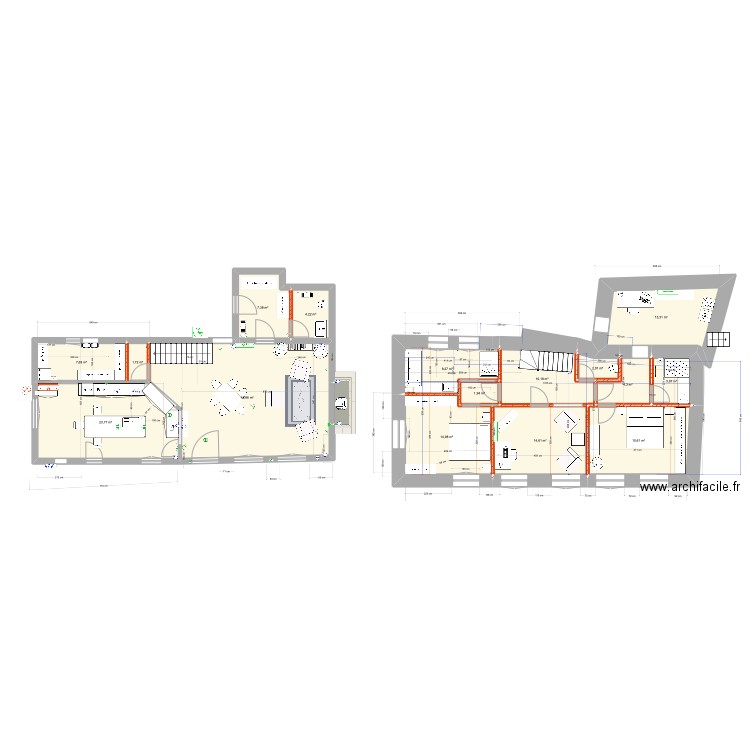 Cabrieres 28 octobre in situ. Plan de 16 pièces et 177 m2