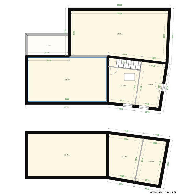 Maison 1 avant. Plan de 17 pièces et 369 m2