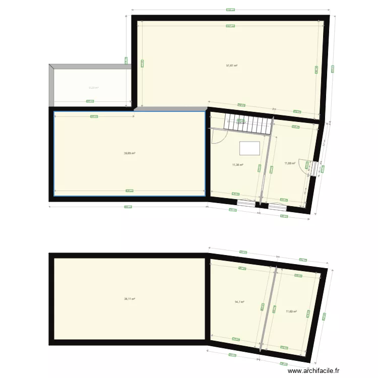 Maison 1 avant. Plan de 