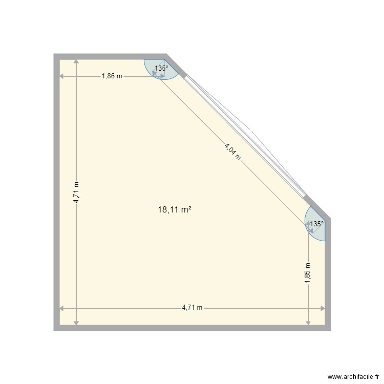 pedroplan1. Plan de 1 pièce et 18 m2