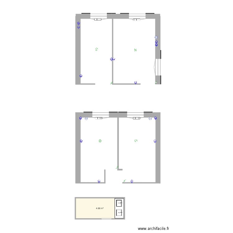 Extension  maison. Plan de 0 pièce et 0 m2