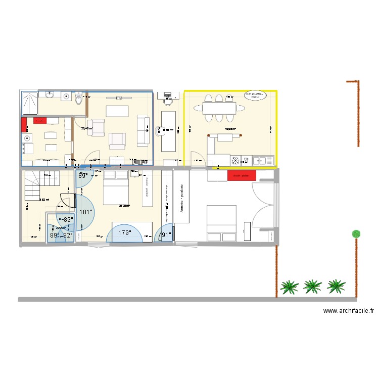 soussol versus3. Plan de 6 pièces et 87 m2