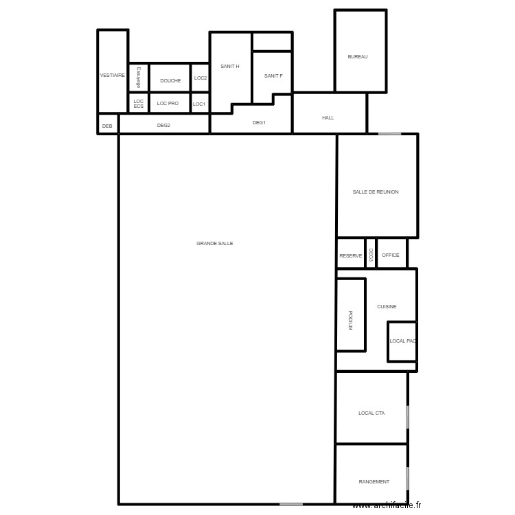 SALLE PALUEL. Plan de 18 pièces et 1192 m2