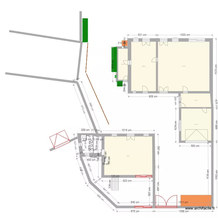 grange par rapport à ferme. Plan de grange par rapport à ferme. Plan de