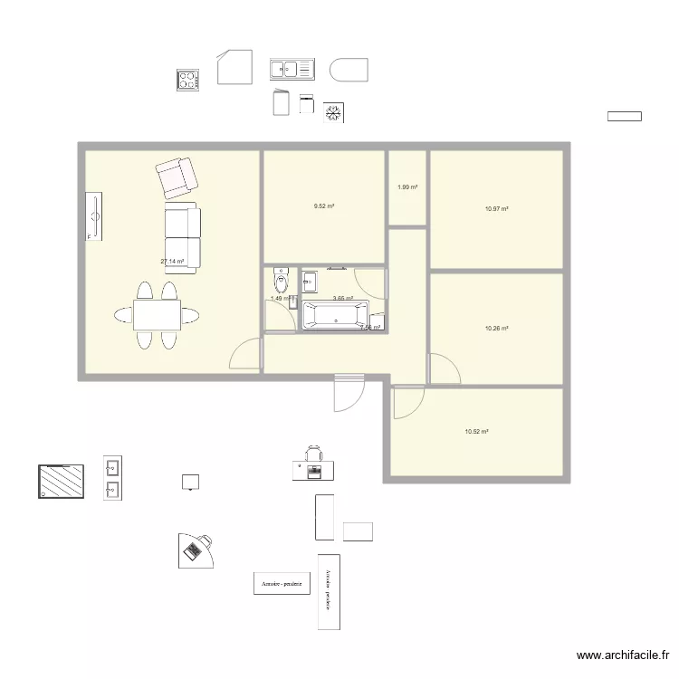 Appart F4 20190407 v2. Plan de Appart F4 20190407 v2. Plan de
