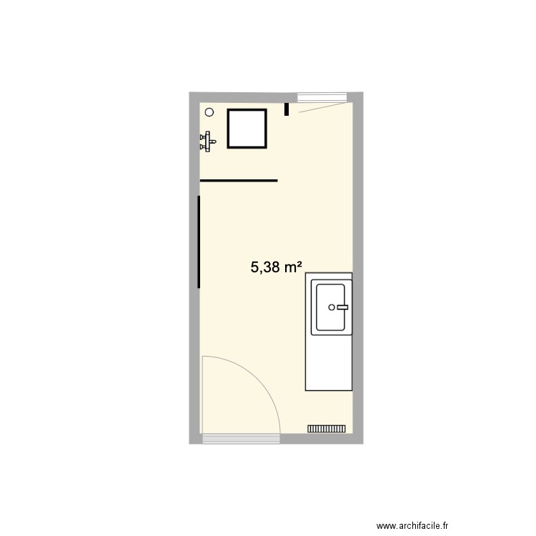 Me Grégoire. Plan de 1 pièce et 5 m2