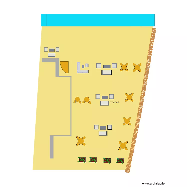 terrasse plage. Plan de 
