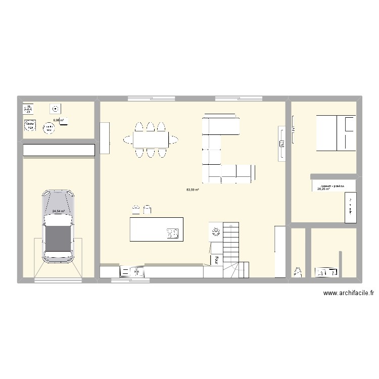 Maison à étage. Plan de 4 pièces et 143 m2