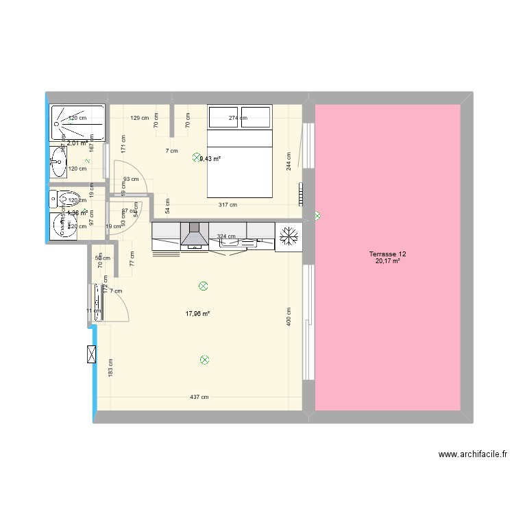 Appartement 12 n°1. Plan de 5 pièces et 51 m2