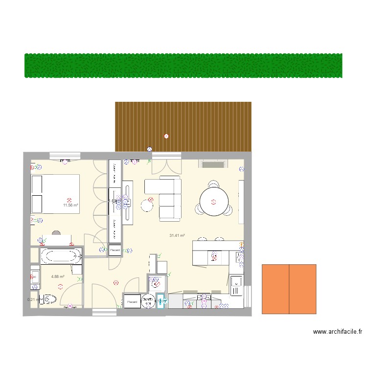 Appart Débo origine NOUVEAU APRES électricité. Plan de 0 pièce et 0 m2